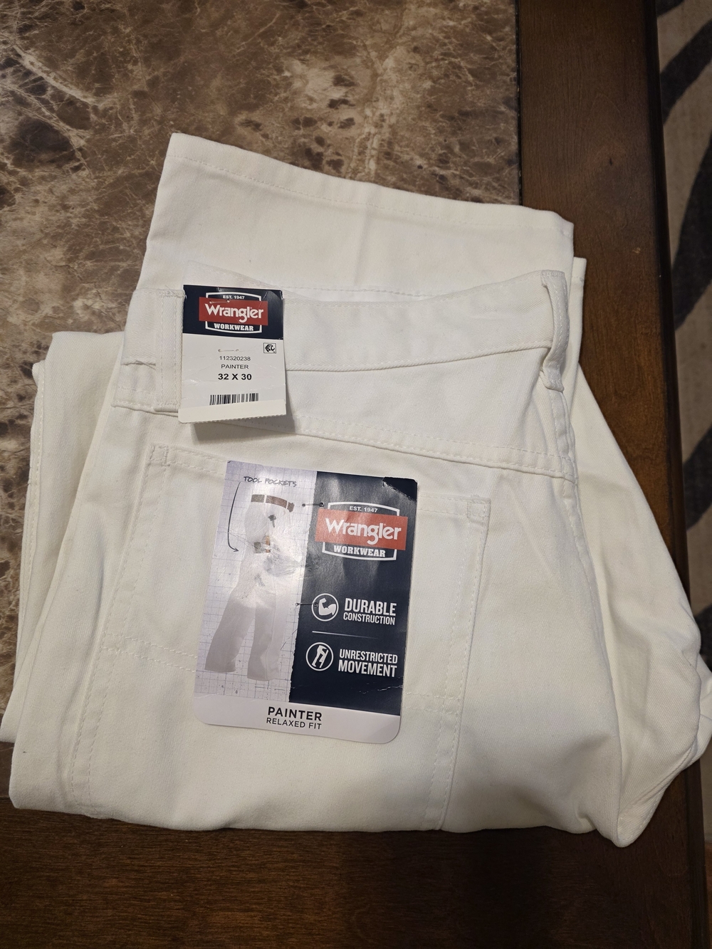 Wrangler Men’s Painter Relaxed Fit Pants- White
